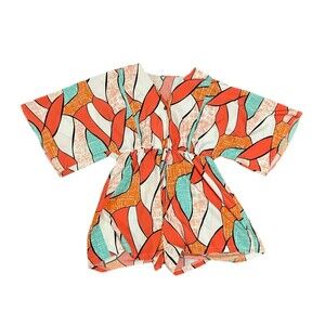 Shein Curve Multicolor Short Sleeve Romper Shorts Jumpsuit Elastic Waist L